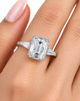 4.04 ct. Emerald Cut Lab Diamond Ring