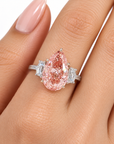 5.01 ct. Pink Pear-Cut Lab Diamond Ring