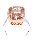 10.34 ct. Brown Pink Cushion Lab Diamond Ring
