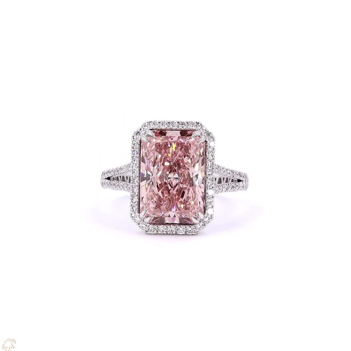5.03 ct. Pink Lab Diamond Halo Ring