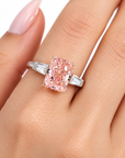 2.46 ct. Pink Rectangular Lab Diamond Ring
