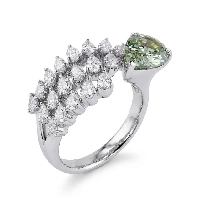 1.83 ct. Green Lab Diamond Pavé Ring