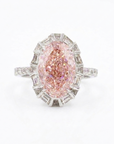 6.05 ct. Pink Oval Lab Diamond Halo Ring