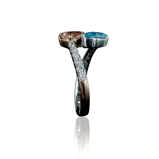 0.70 ct. Pink/Blue Lab Diamond 2-Piece Ring