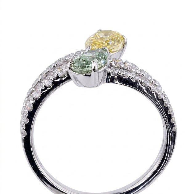 1.12 ct. Green/Yellow Lab Diamond 2-Piece Ring