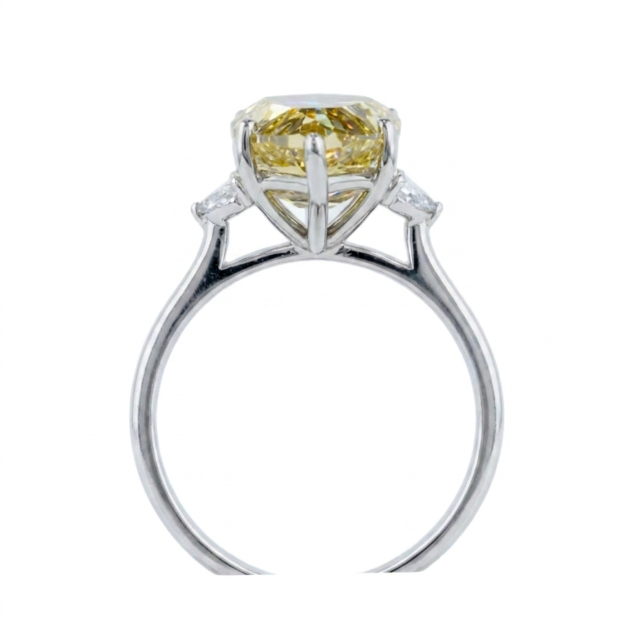 6.32 ct. Yellow Lab Diamond Side Stone Ring