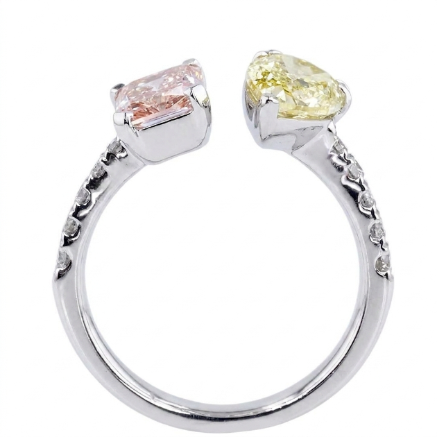 3.10 ct. Yellow/Pink Lab Diamond 2-Piece Ring