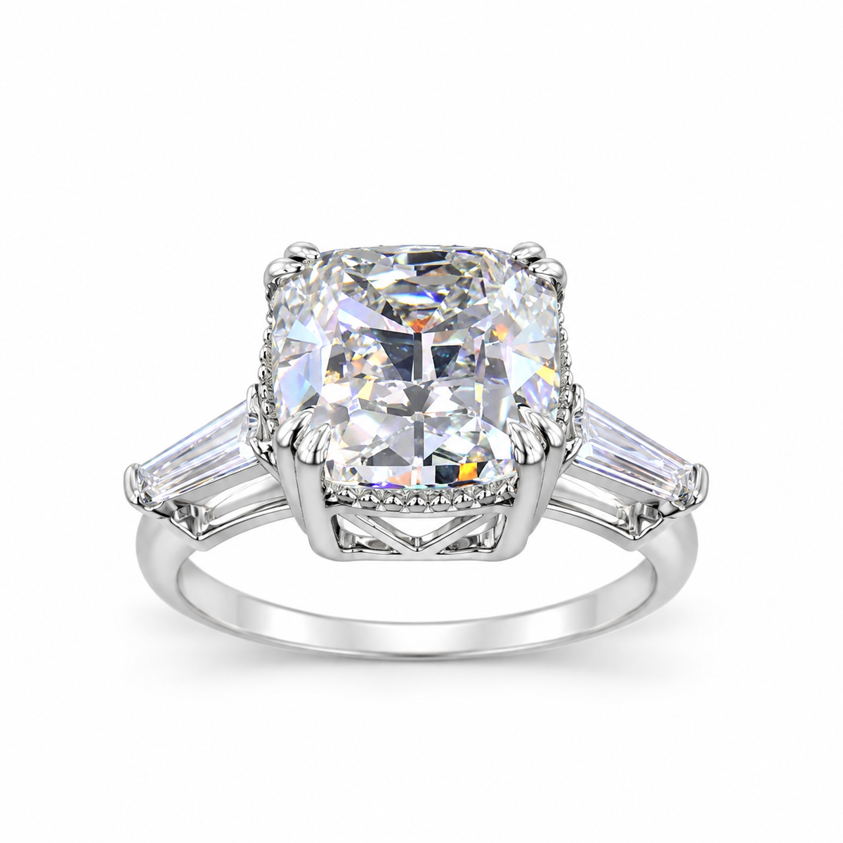 3.31 ct. Old Mine Cusion Lab Diamond Ring