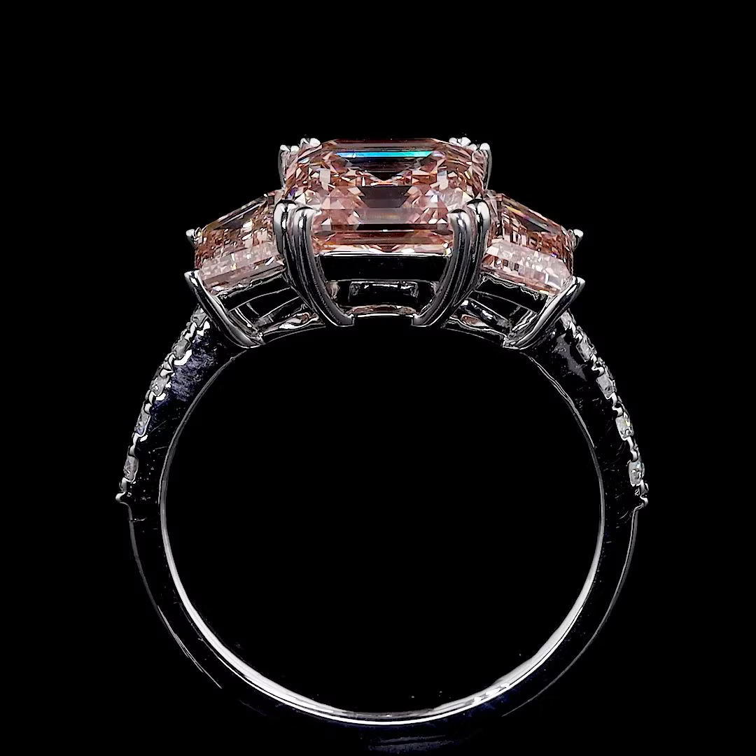 3.1 ct. Pink Lab Diamond 3-Piece Ring