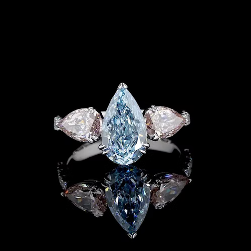 2.21 ct. Blue Lab Diamond 3-Piece Ring