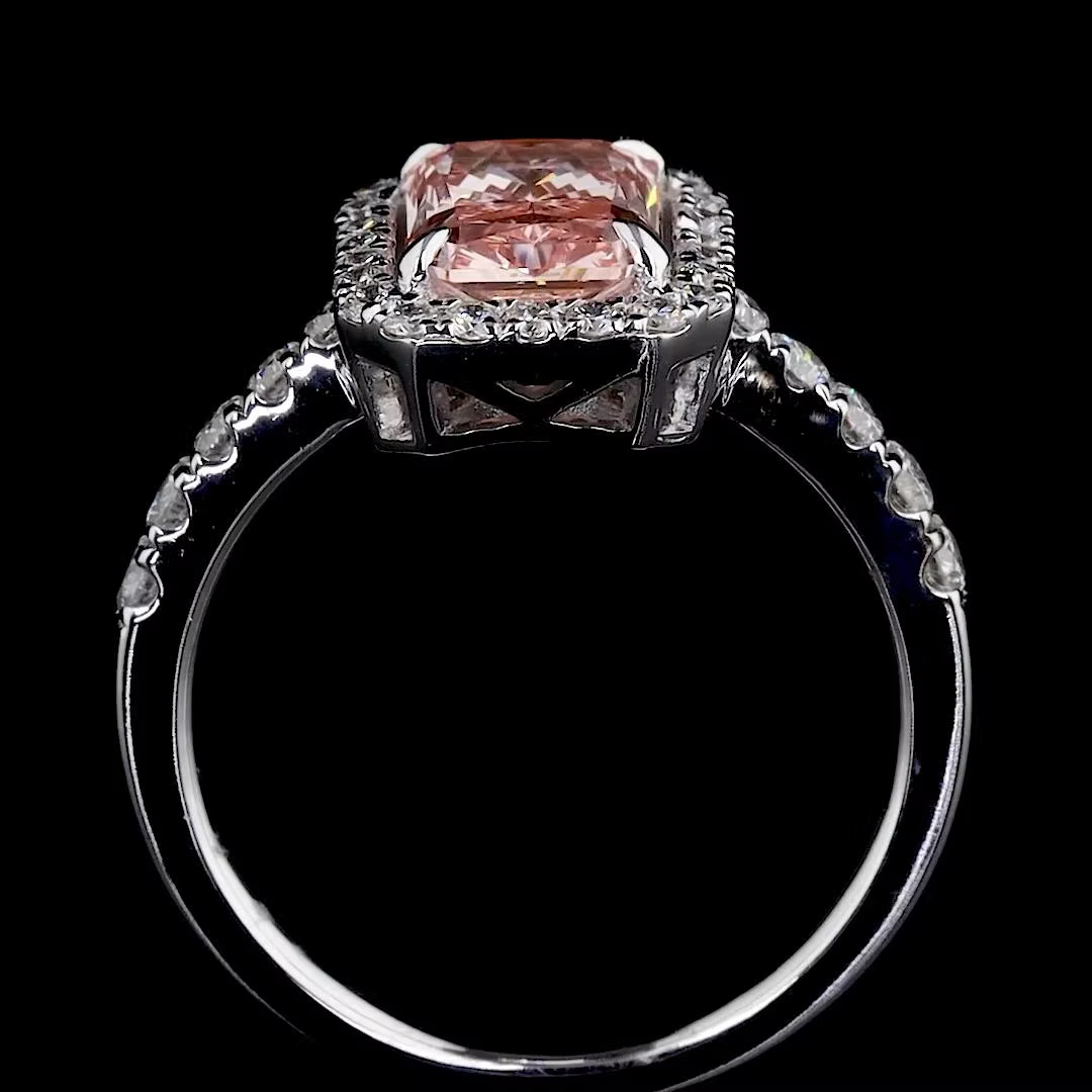 2.04 ct. Pink Lab Diamond Halo Ring