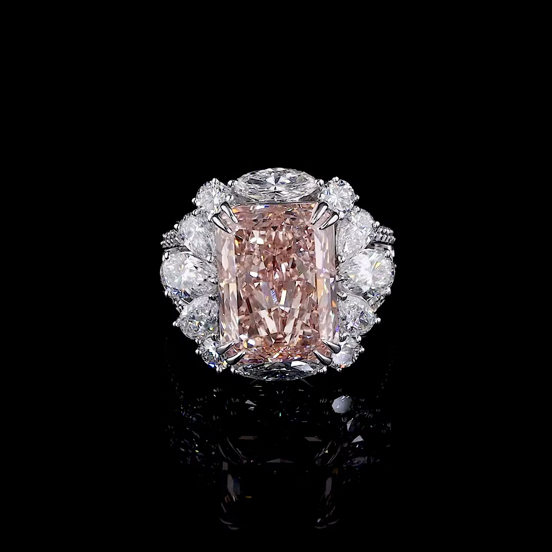 9.19 ct. Pink Lab Diamond Halo Ring