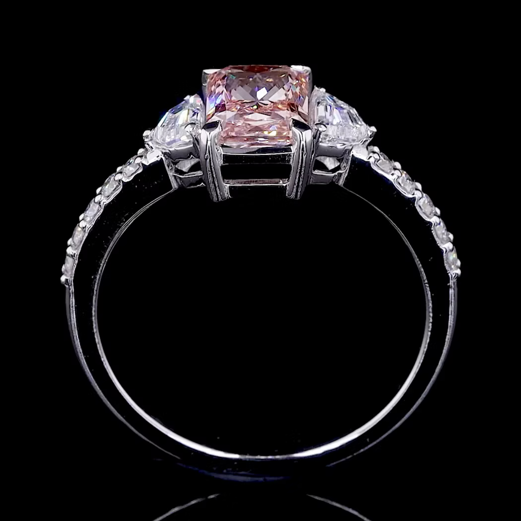 1.17 ct. Pink Lab Diamond Side Stone Ring