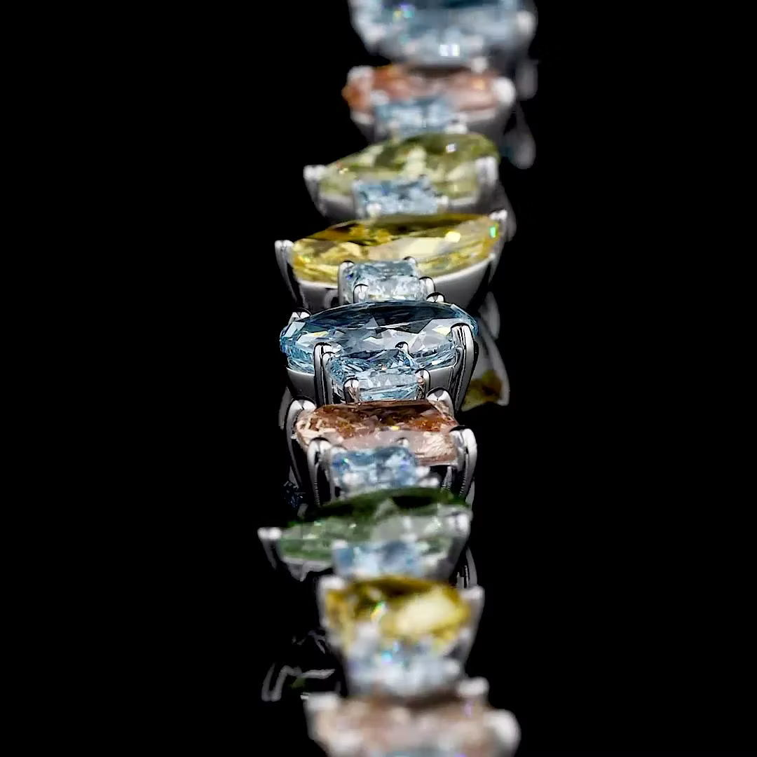 23.14 ct. Multi-Color Lab Diamond Tennis Bracelet