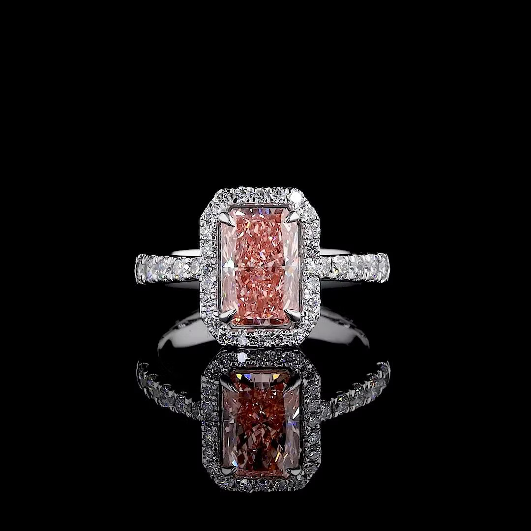 2.04 ct. Pink Lab Diamond Halo Ring