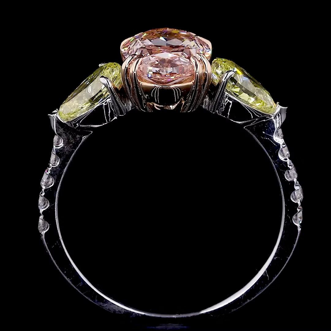 2.13 ct. Pink Lab Diamond 3-Piece Ring