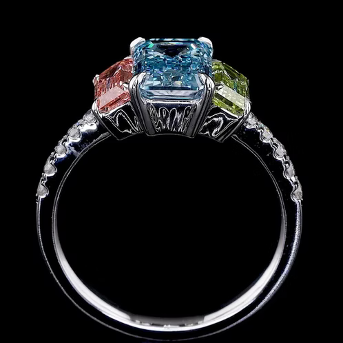 1.90 ct. Blue Lab Diamond 3-Piece Ring