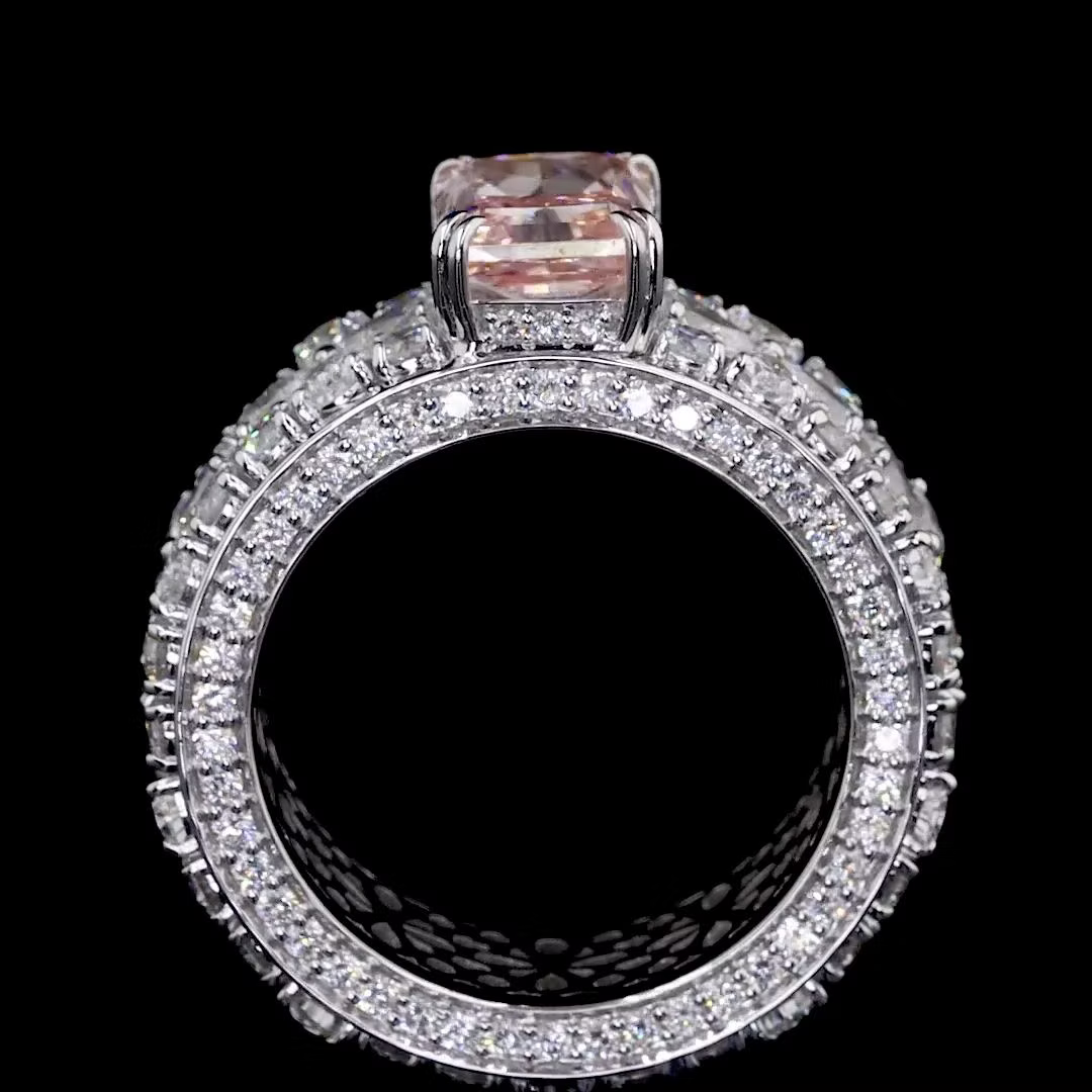 2.50 ct. Pink Lab Diamond Pavé Ring
