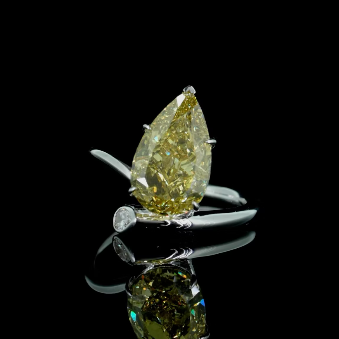 5.09 ct. Yellow Lab Diamond Solitaire Ring