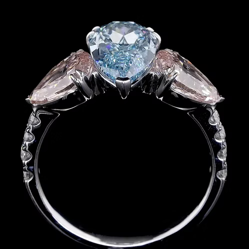 2.21 ct. Blue Lab Diamond 3-Piece Ring