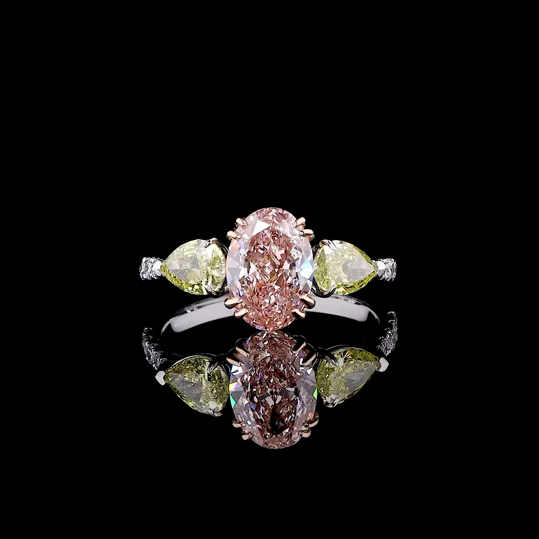 2.13 ct. Pink Lab Diamond 3-Piece Ring