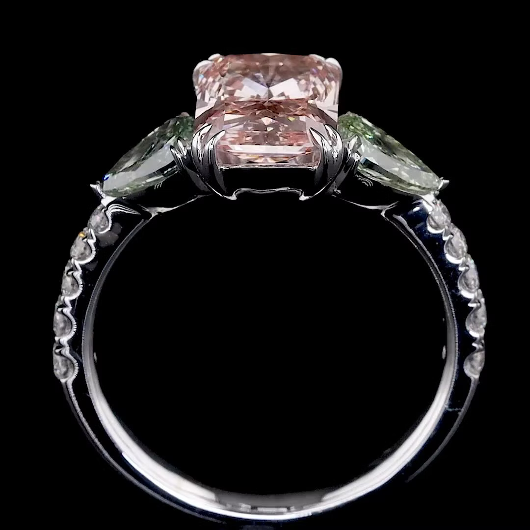 2.5 ct. Pink Lab Diamond 3-Piece Ring
