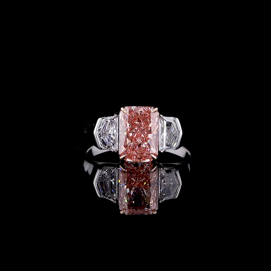 2.5 ct. Pink Lab Diamond 3-Piece Ring