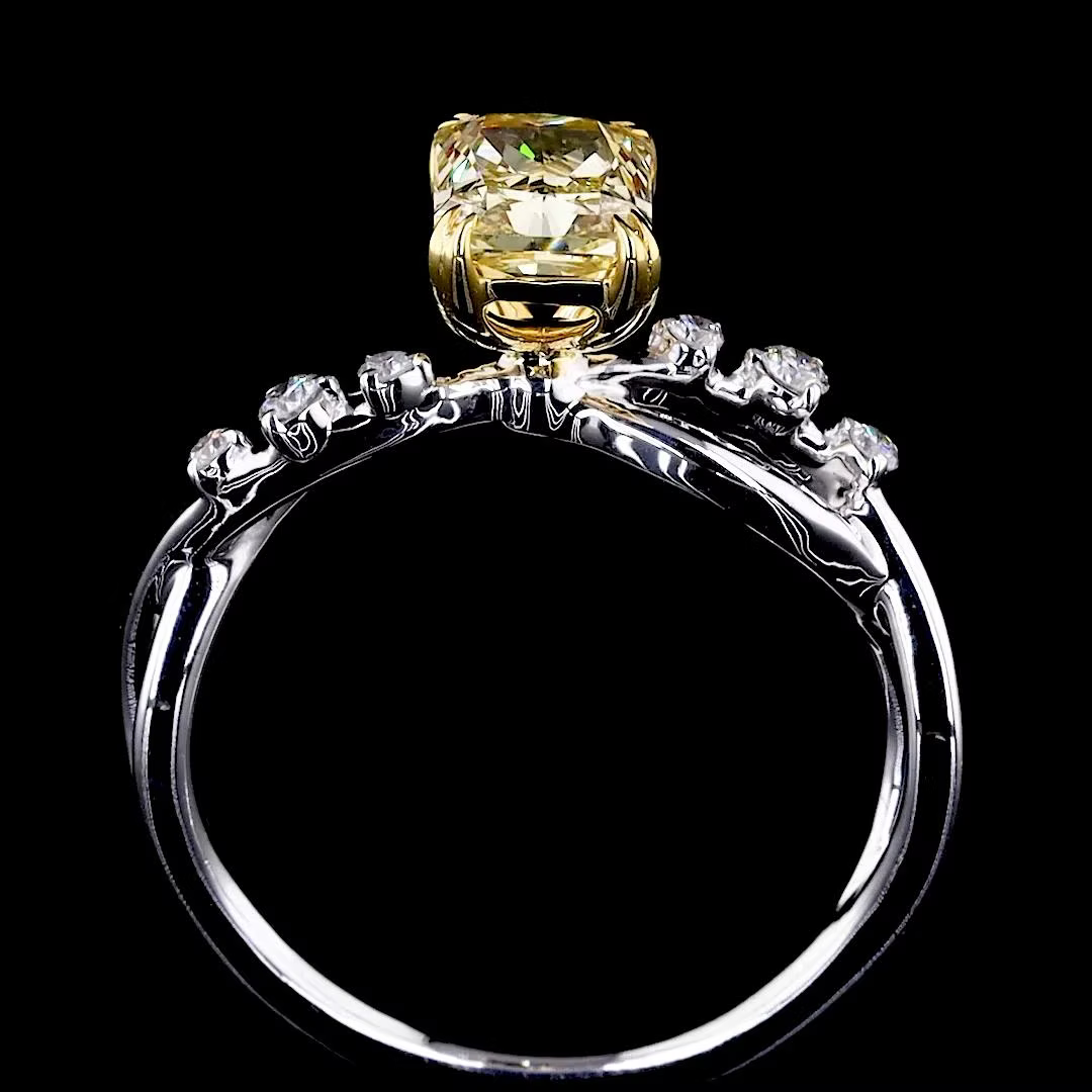 1.18 ct. Yellow Lab Diamond Solitaire Ring
