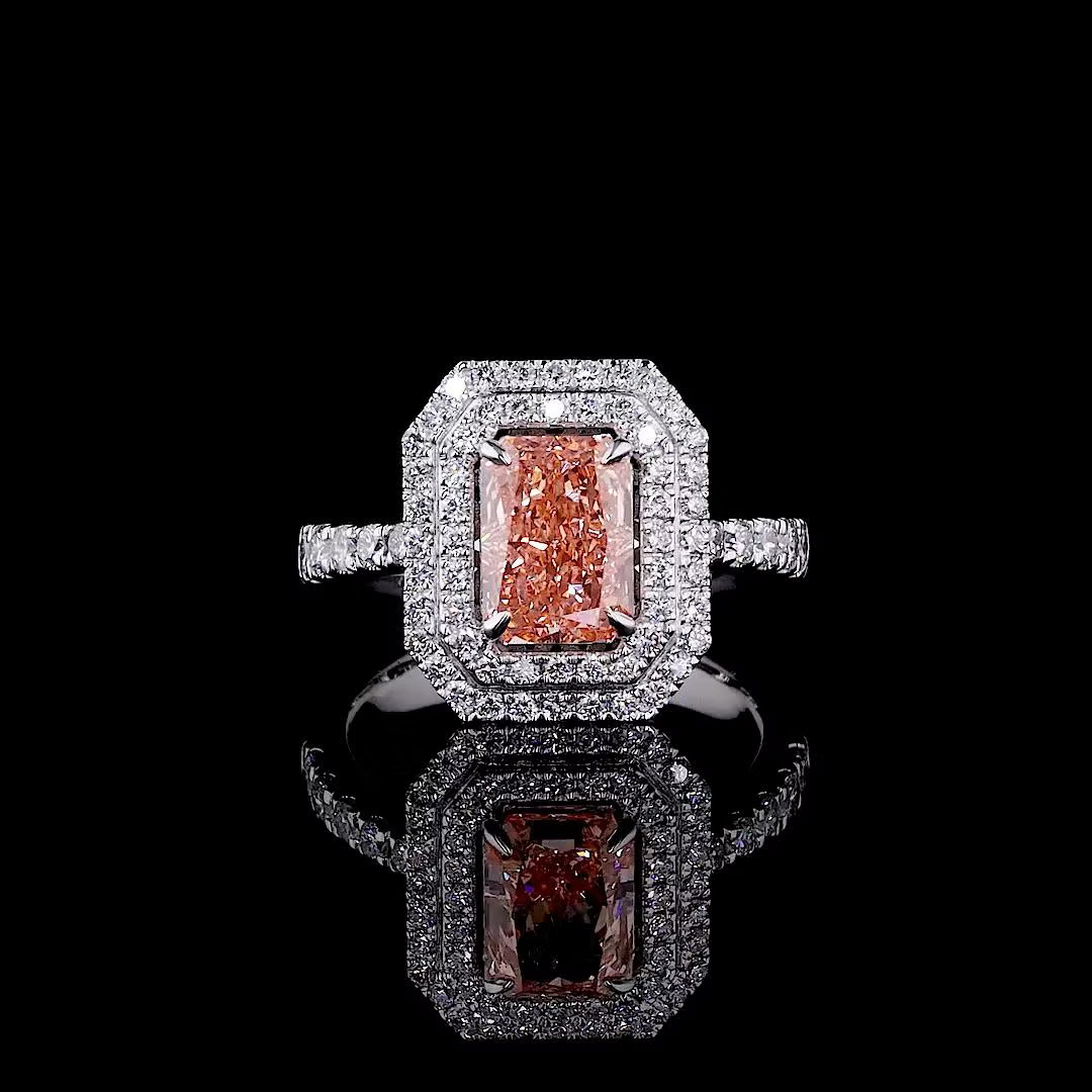 2.13 ct. Pink Lab Diamond Halo Ring