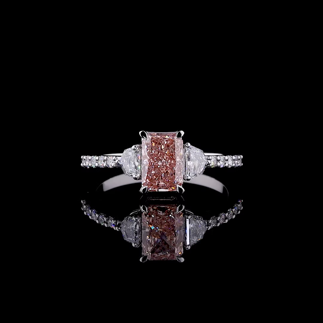 1.17 ct. Pink Lab Diamond Side Stone Ring