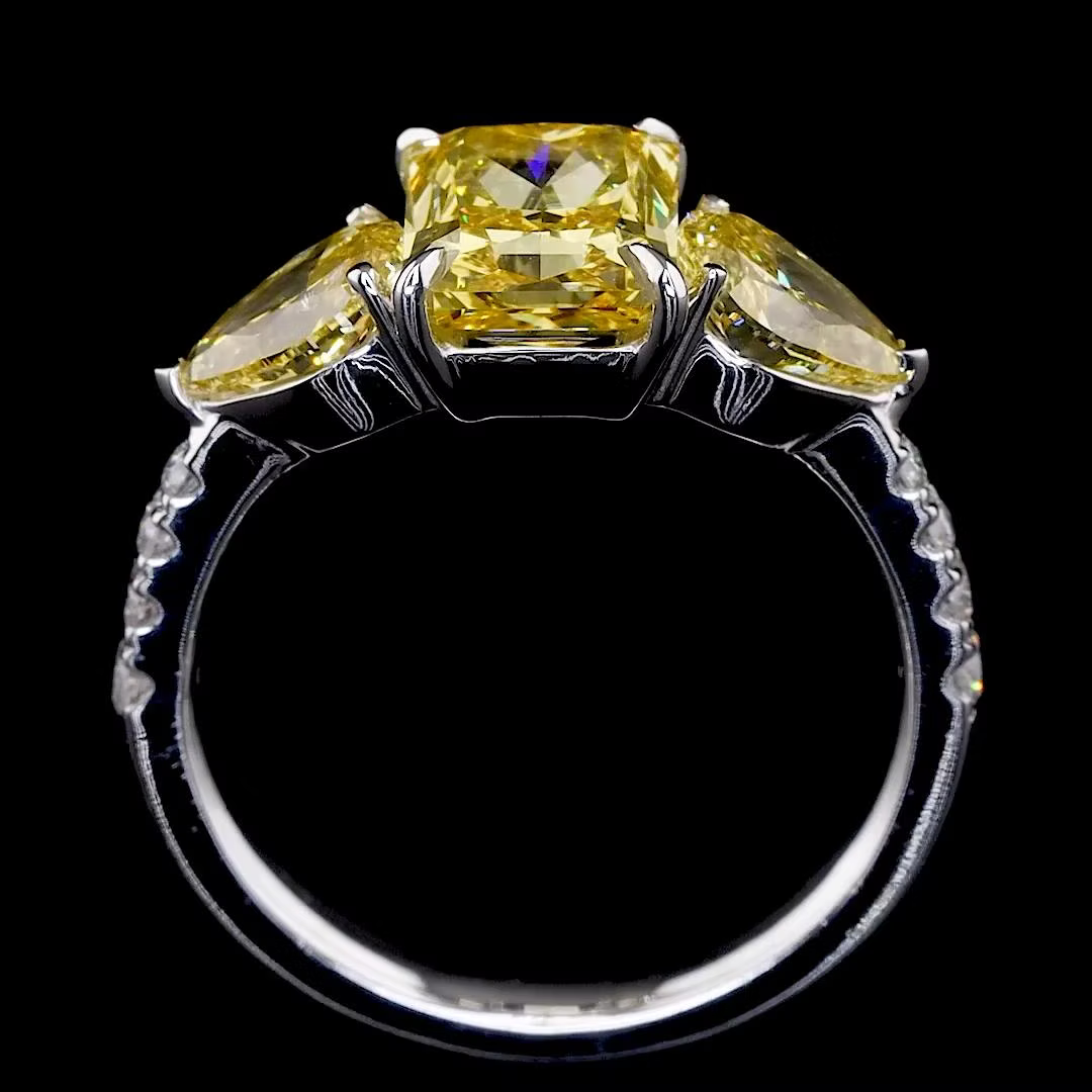 2.51 ct. Yellow Lab Diamond 3-Piece Ring