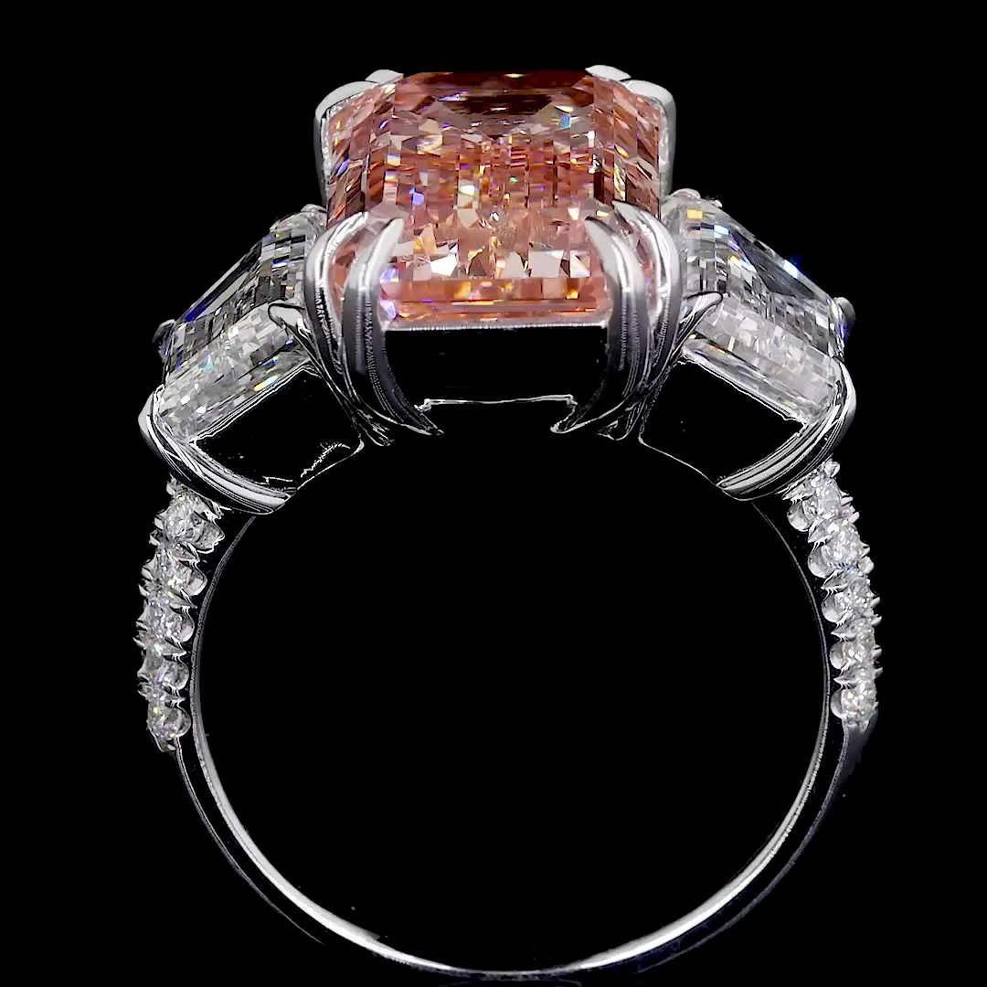 7.56 ct. Pink Lab Diamond 3-Piece Ring