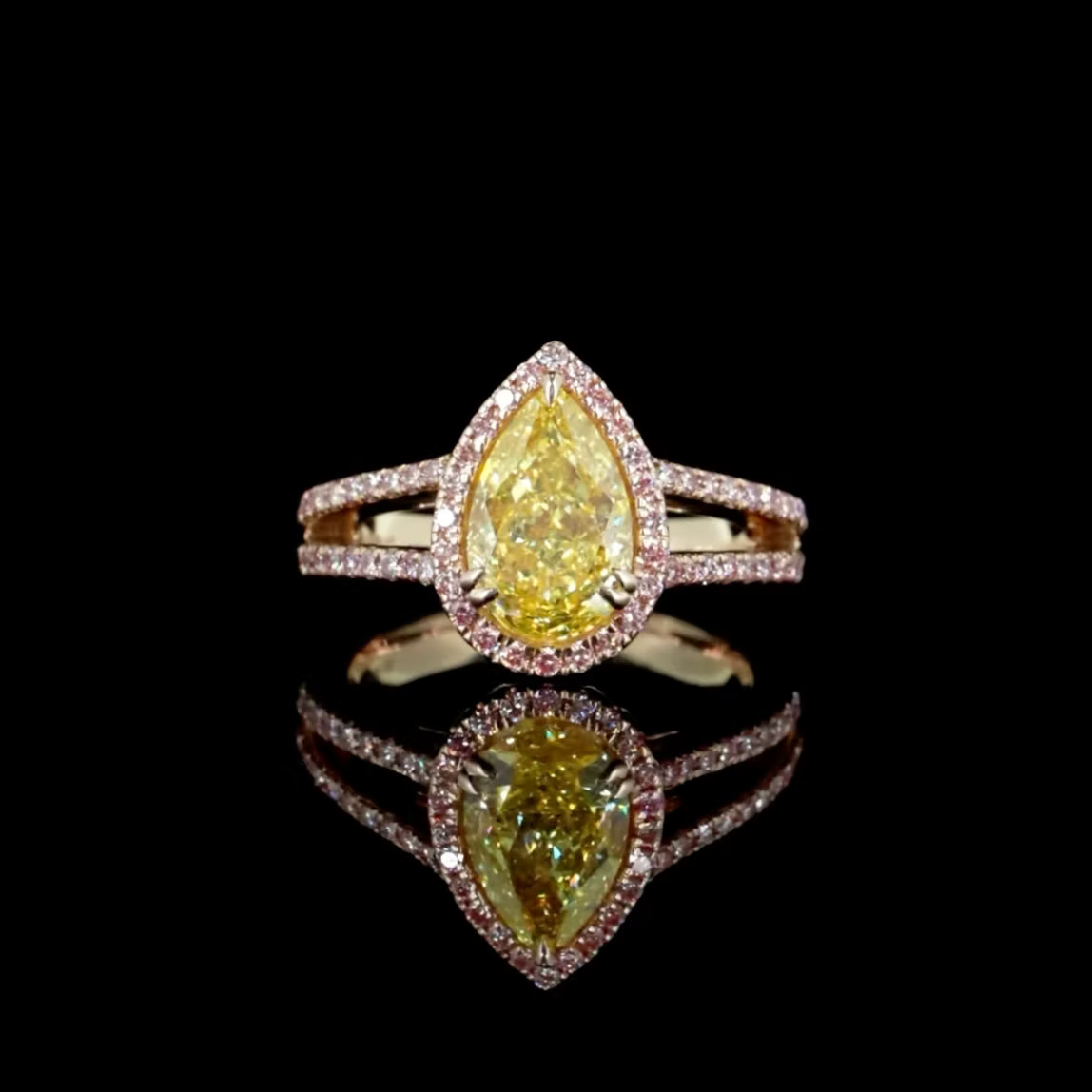 2.51 ct. Yellow Lab Diamond Halo Ring