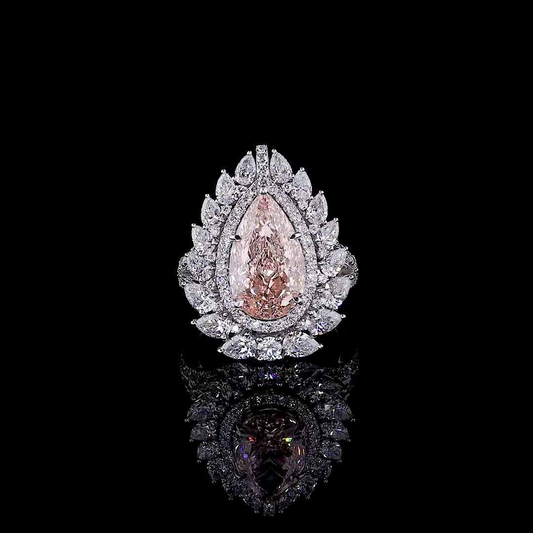 5.01 ct. Pink Lab Diamond Halo Ring