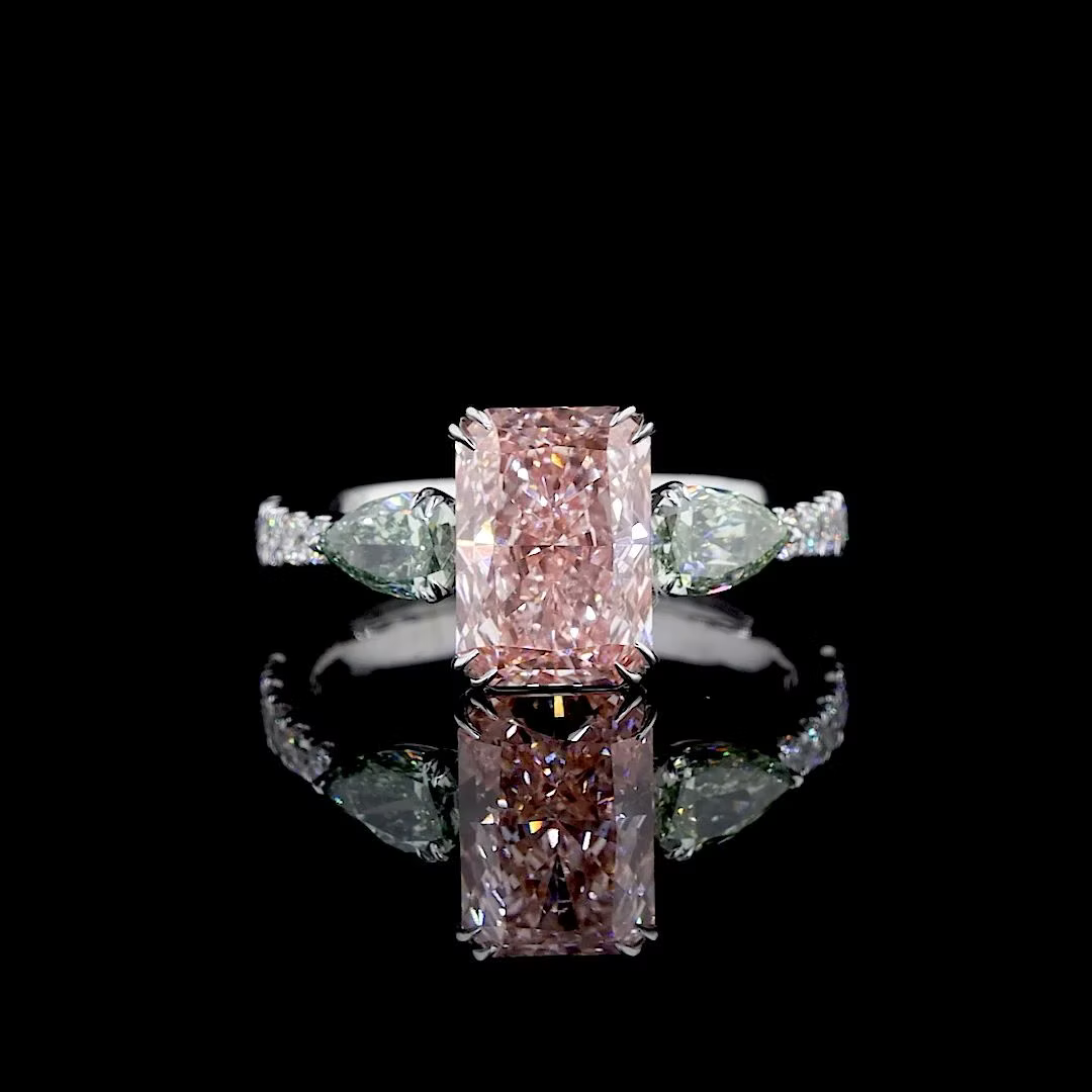2.5 ct. Pink Lab Diamond 3-Piece Ring