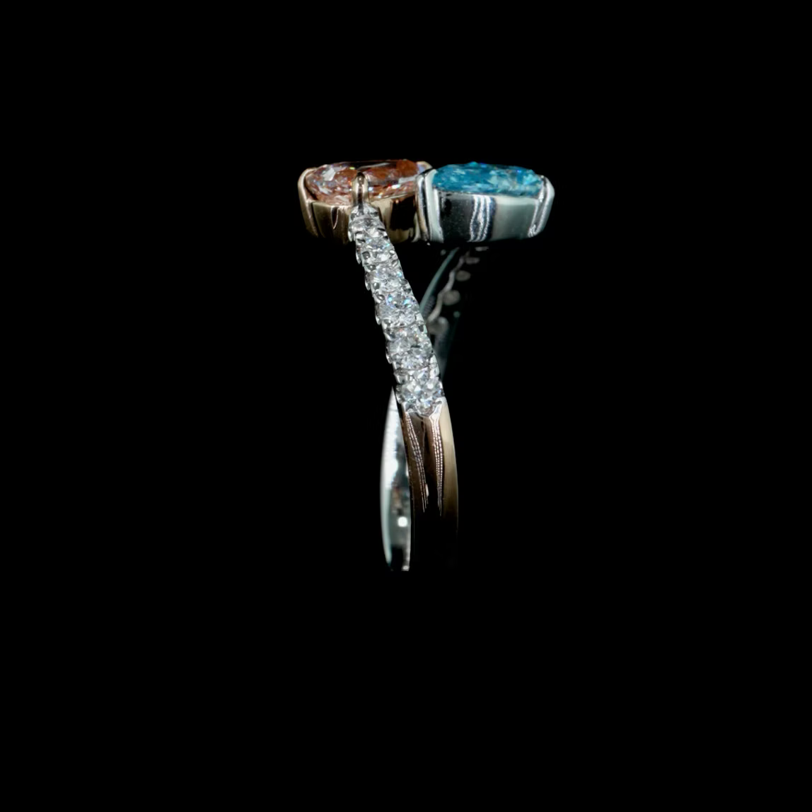 0.70 ct. Pink/Blue Lab Diamond 2-Piece Ring