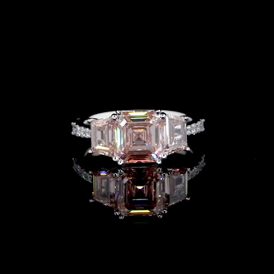 3.1 ct. Pink Lab Diamond 3-Piece Ring