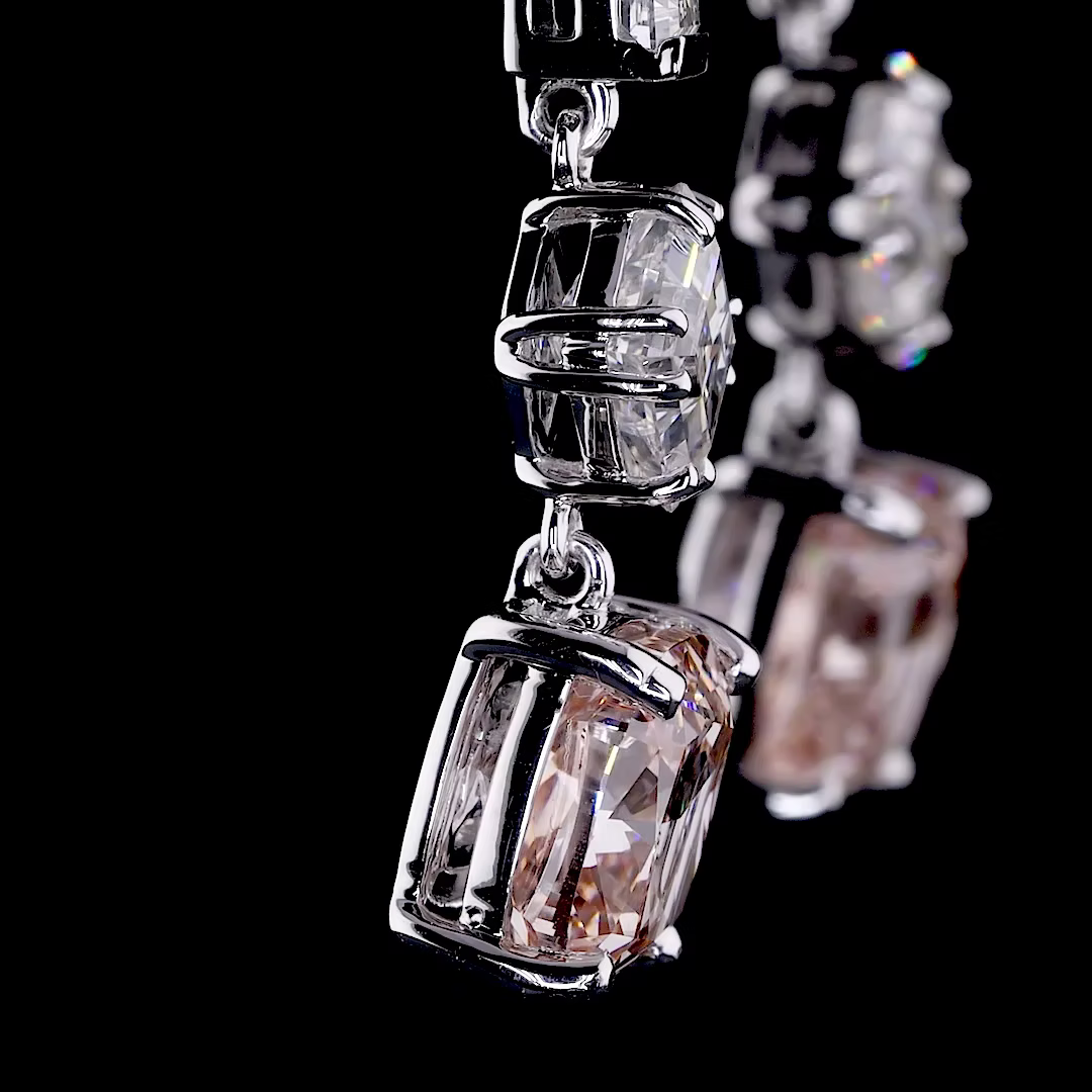 4.98 ct. Pink Lab Diamond Drop Earrings