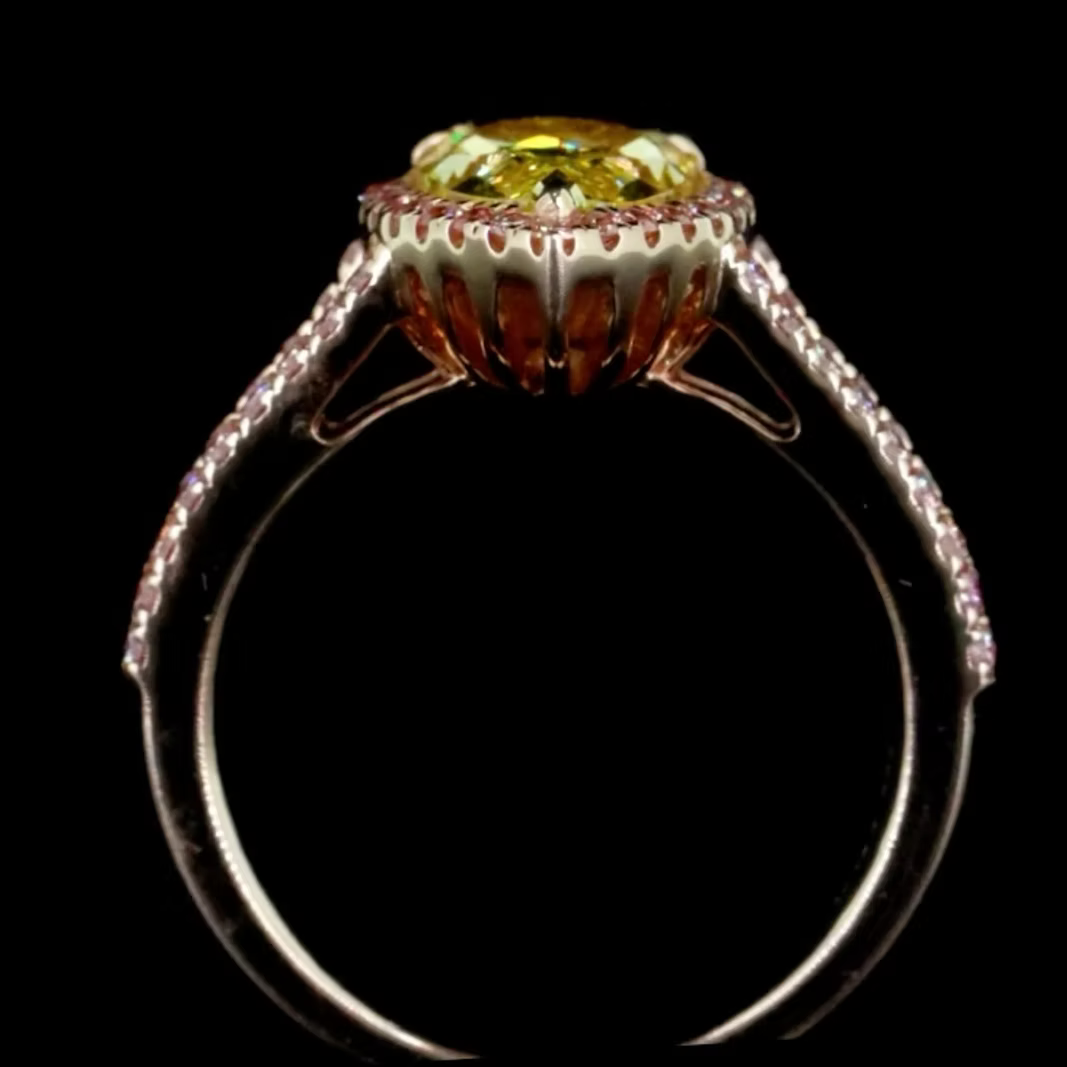 2.51 ct. Yellow Lab Diamond Halo Ring