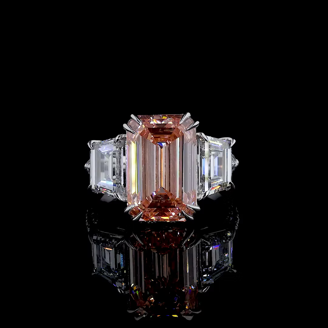 7.56 ct. Pink Lab Diamond 3-Piece Ring