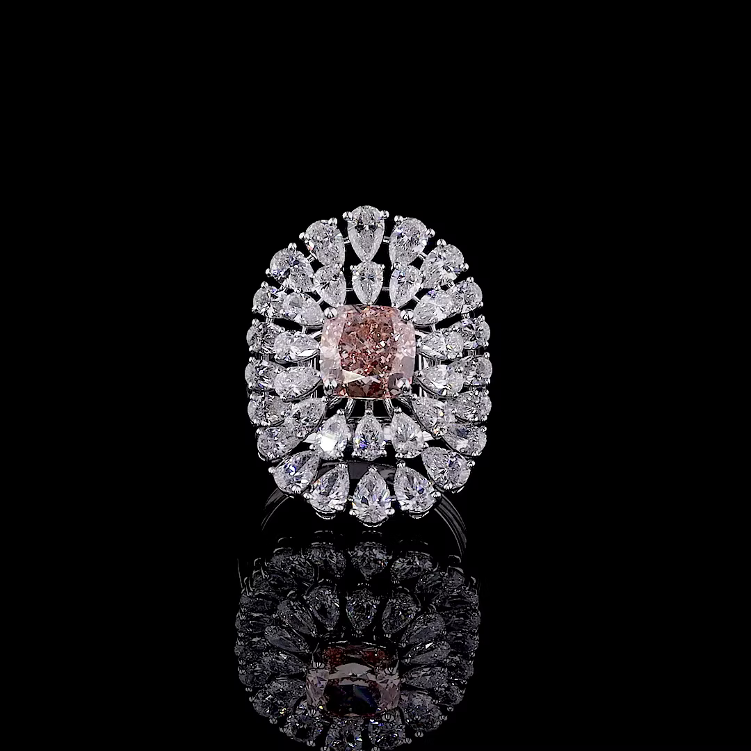 2.41 ct. Pink Cushion Lab Diamond Ring