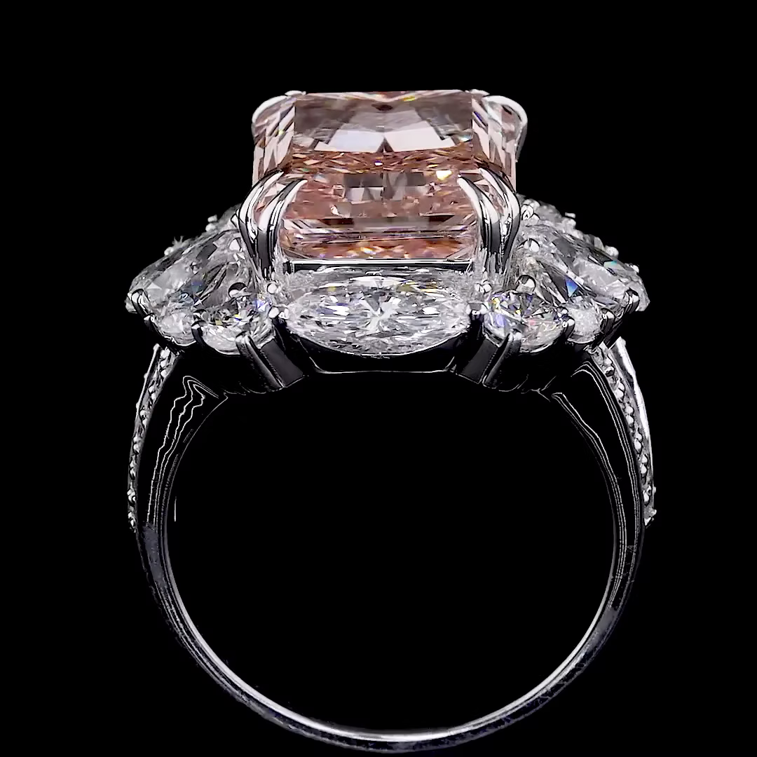 9.19 ct. Pink Lab Diamond Halo Ring