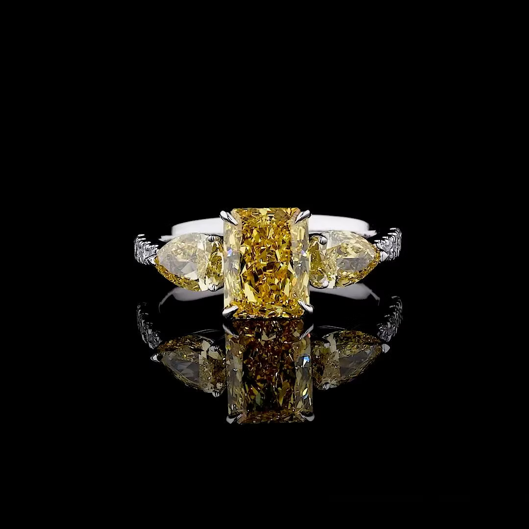2.51 ct. Yellow Lab Diamond 3-Piece Ring