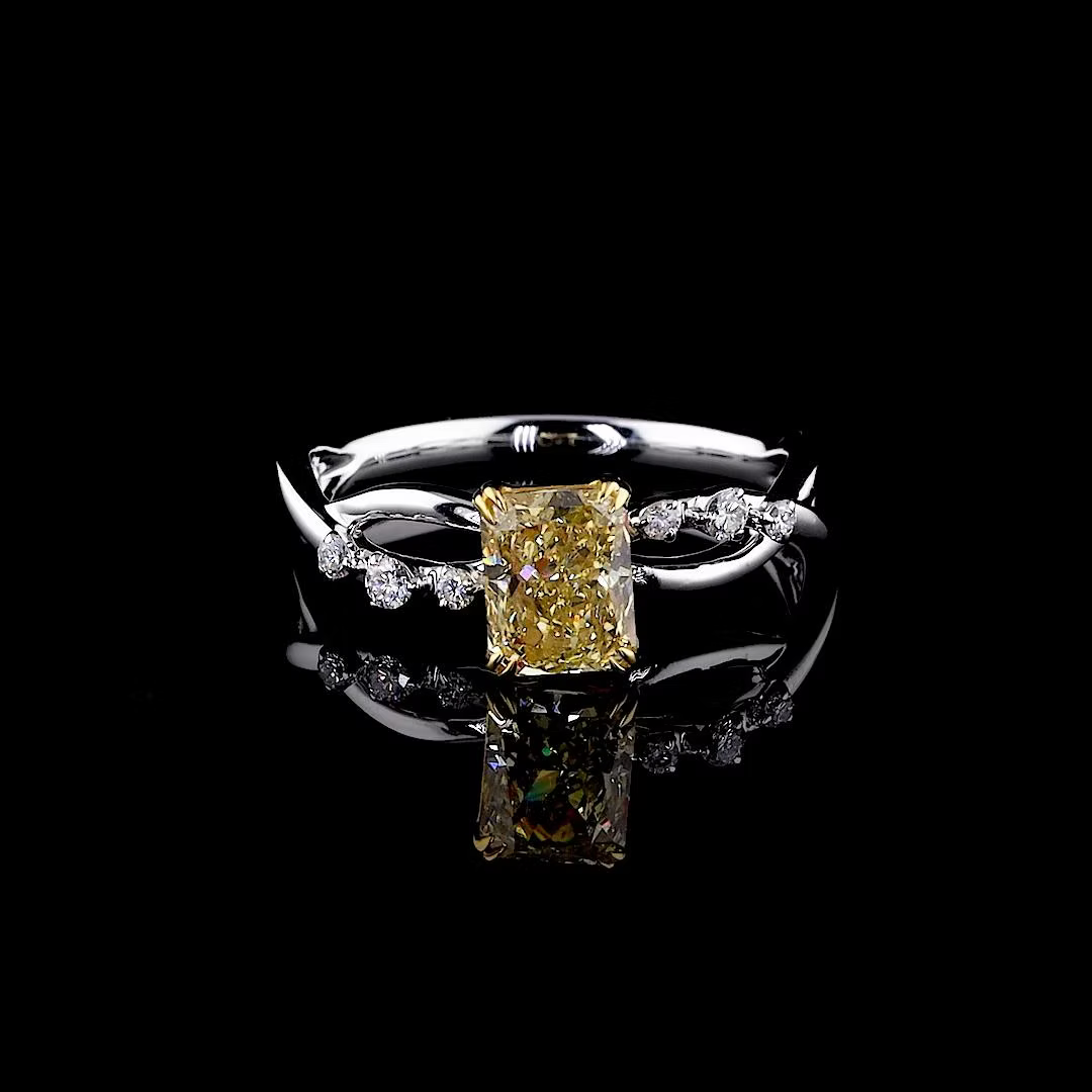 1.18 ct. Yellow Lab Diamond Solitaire Ring