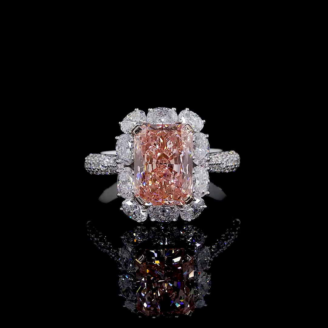3.01 ct. Pink Lab Diamond Halo Ring