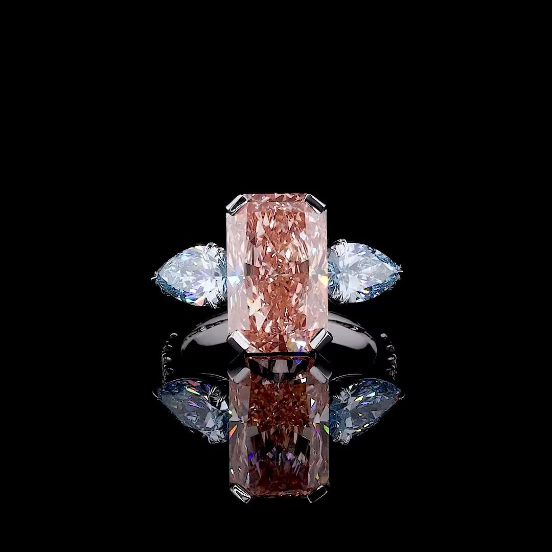 7 ct Pink Lab Diamond 3-Piece Ring