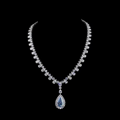 10.05 ct. Blue Lab Diamond Pendant Necklace