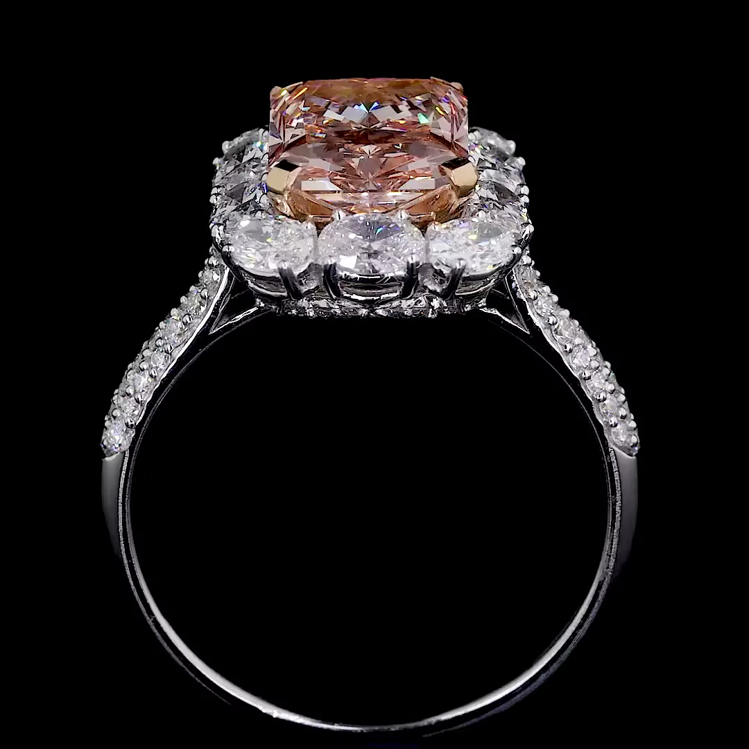 3.01 ct. Pink Lab Diamond Halo Ring