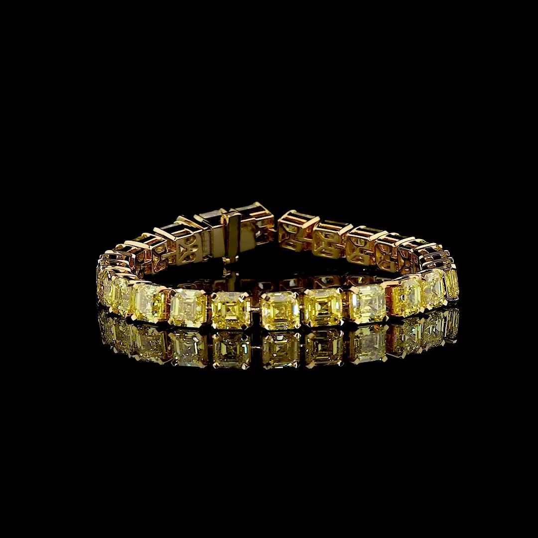 25.88 ct. Yellow Lab Diamond Tennis Bracelet