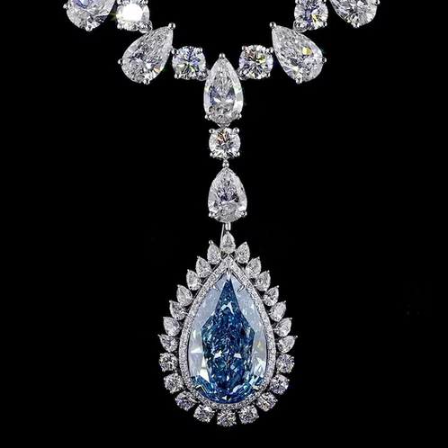 10.05 ct. Blue Lab Diamond Pendant Necklace
